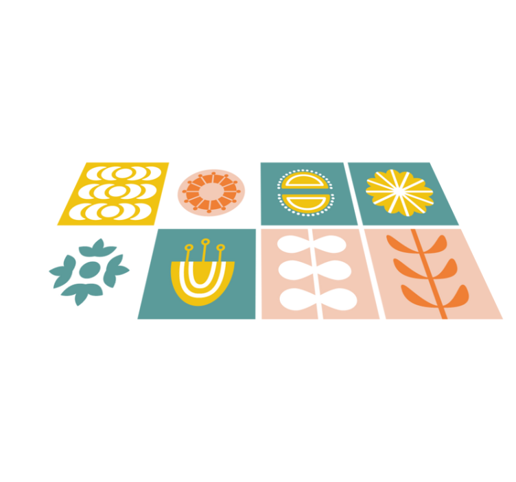 幾何学的なビニールマット ノルウェーのタイル - TENSTICKERS