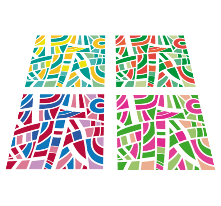 幾何学的なビニールマット マルチカラータイル - TENSTICKERS