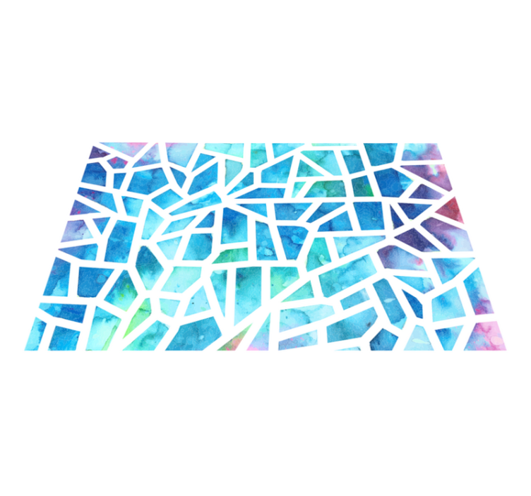 幾何学的なビニールマット 水彩三角ガラスモザイク - TENSTICKERS