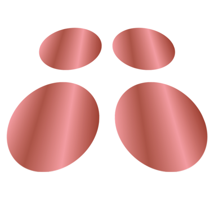 幾何学的なビニールマット ローズゴールド水玉 - TENSTICKERS