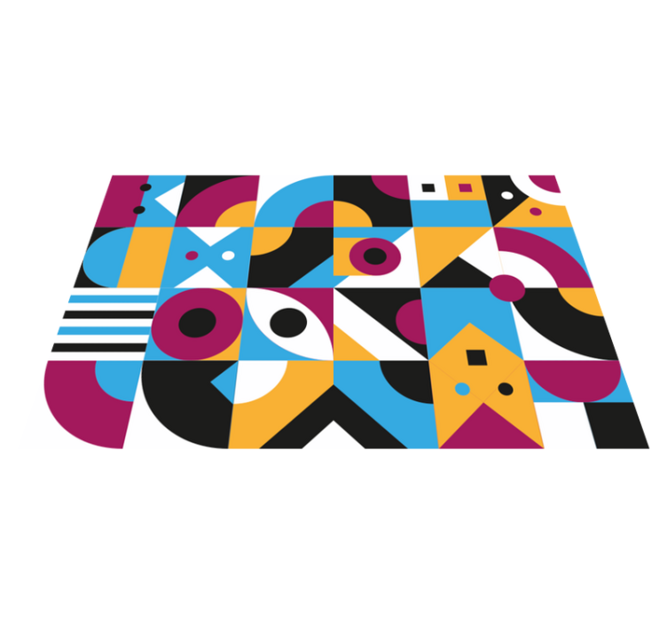 幾何学的なビニールマット カラフルな幾何学模様 - TENSTICKERS