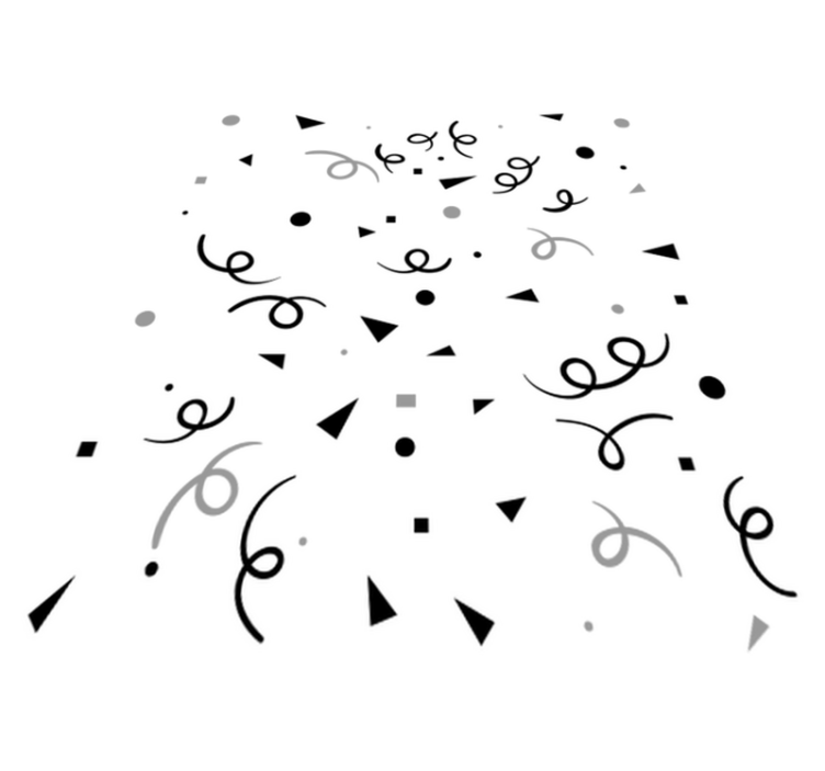 幾何学的なビニールマット ブラックとグレーのコンフェッティ - TENSTICKERS