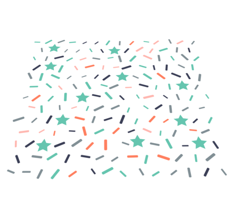 幾何学的なビニールマット 星とスプリンクルのコンフェッティ - TENSTICKERS