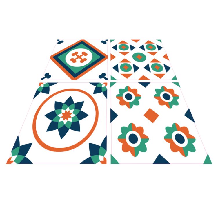 幾何学的なビニールマットのジオメトリックタイル - TENSTICKERS