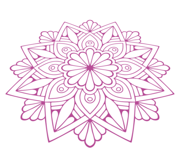 幾何学的なビニールマット精緻な植物要素 - TENSTICKERS