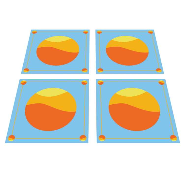 幾何学的なビニールマット カラフルな幾何学的な円 - TENSTICKERS