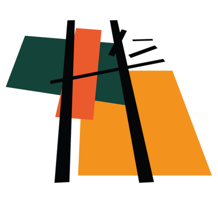 幾何学的なビニールマット抽象的な色のセクション - TENSTICKERS