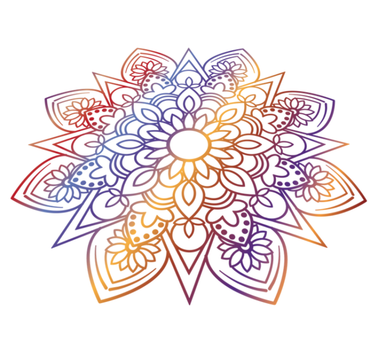 寝室 ビニールマット 鮮やかな炎のマンダラ - TENSTICKERS