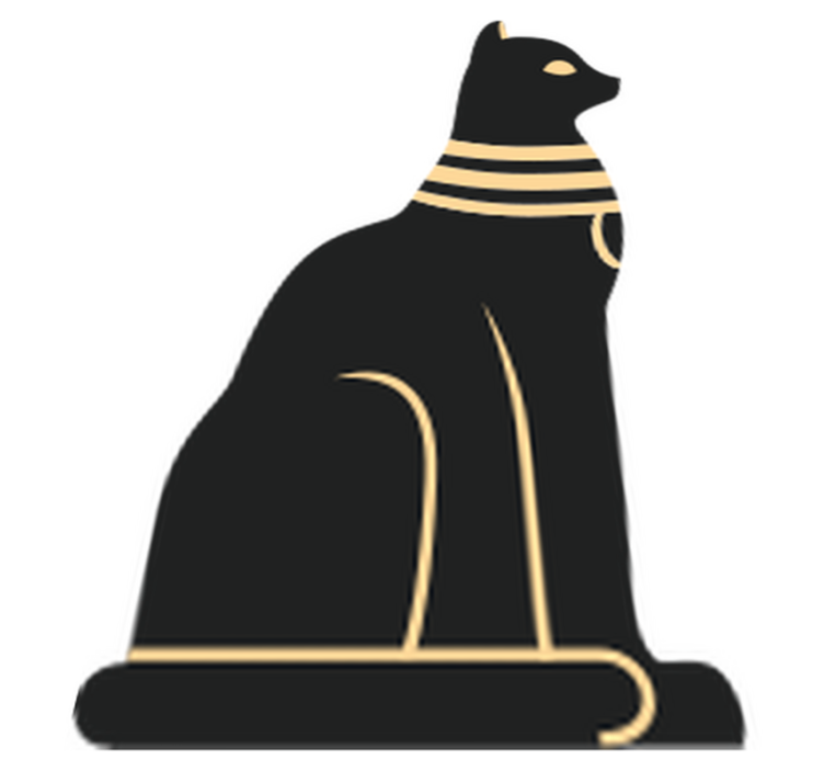 寝室 ビニールマット エジプト猫 - TENSTICKERS