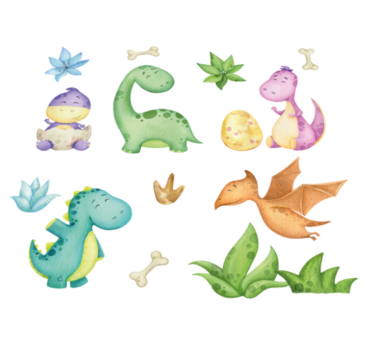 寝室 ビニールマット 北欧の恐竜デザイン - TENSTICKERS