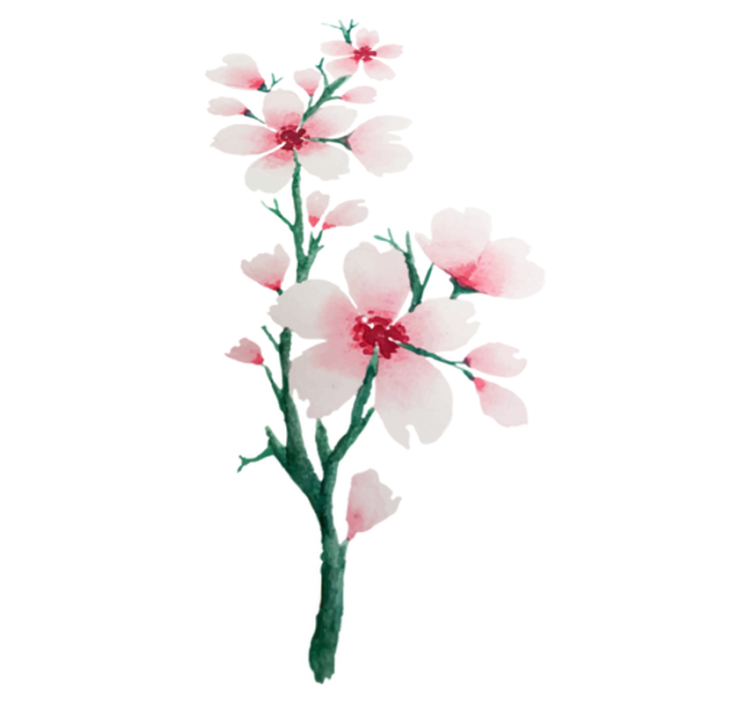 寝室 ビニールマット かわいい白い花柄デザイン - TENSTICKERS