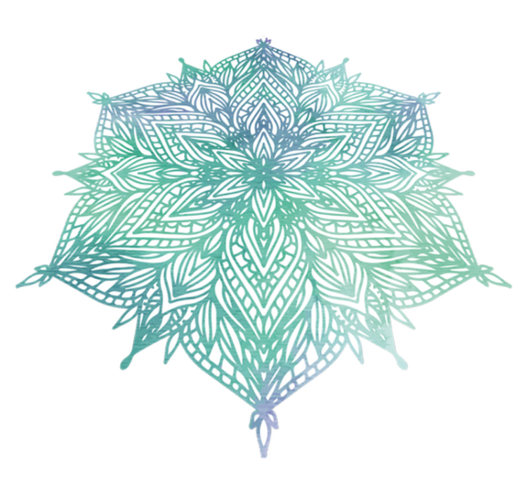 寝室 ビニールマット トルコイズ マンダラ - TENSTICKERS