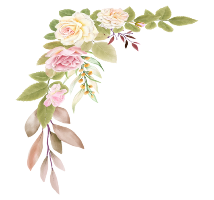 寝室 ビニールマット ピンクと白のバラ - TENSTICKERS