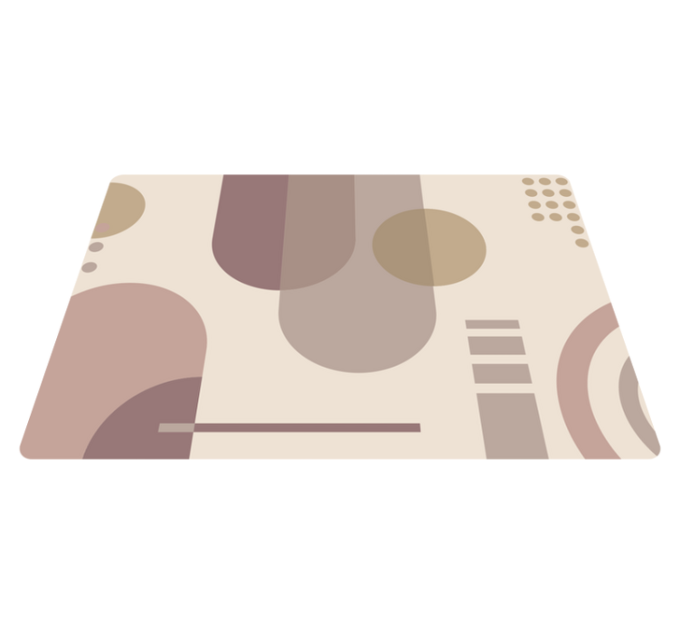 寝室 ビニールマット 茶色の幾何学的モダンアート - TENSTICKERS