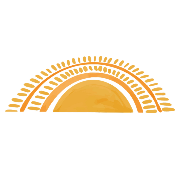 寝室 ビニールマット 描かれた黄色い太陽 - TENSTICKERS