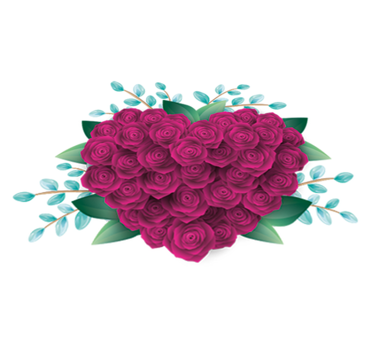 寝室 ビニールマット バラのハートクラウン - TENSTICKERS