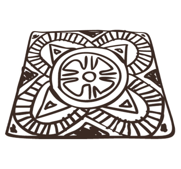 寝室 ビニールマット エスニックフローラルタイル - TENSTICKERS