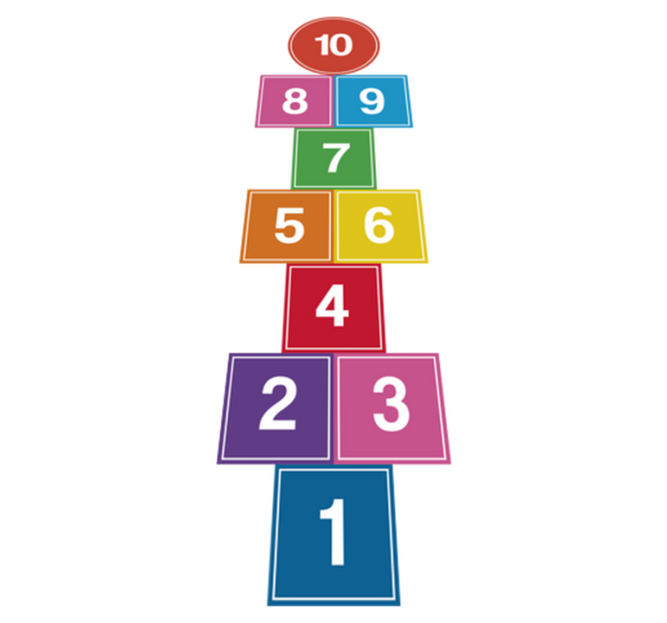 ゲーム ビニールマット カラフルなホッピングマット - TENSTICKERS