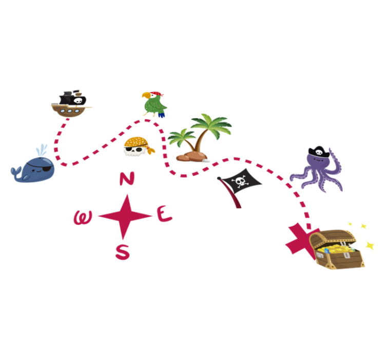 ゲーム ビニールマット 宝の地図 - TENSTICKERS