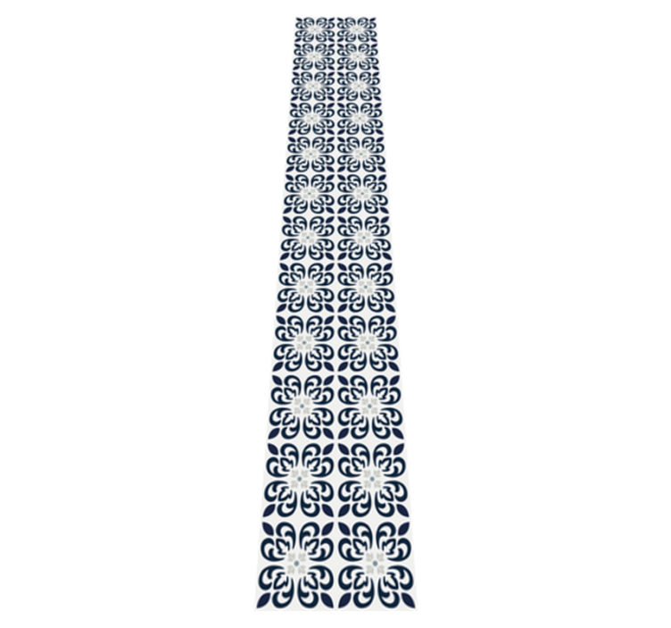 キッチン マット ビニール ダークブルー クローバー ポルトガルタイル - TENSTICKERS