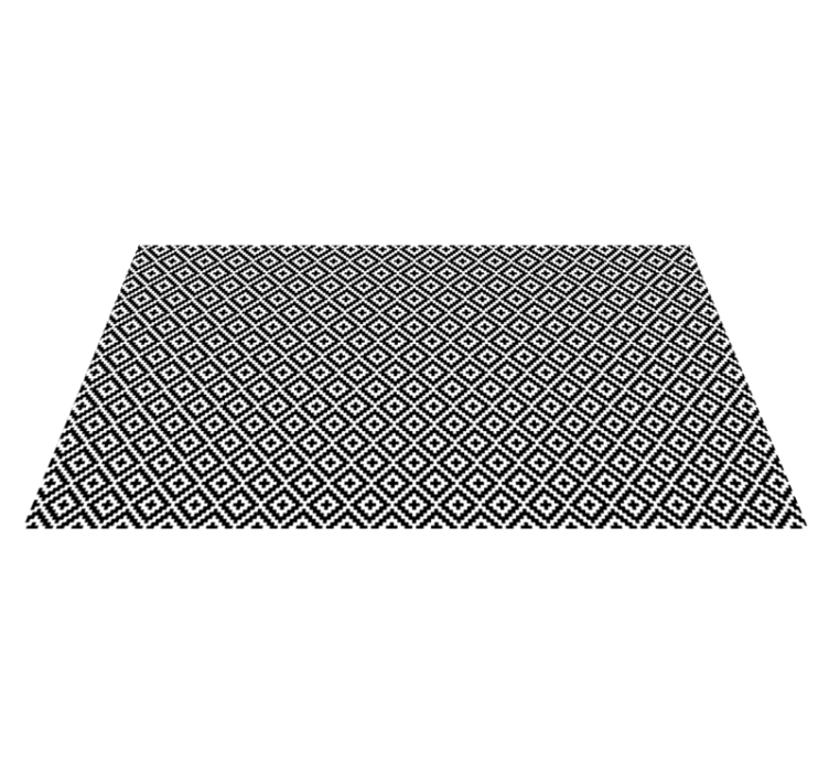 リビングルーム ビニールマット 幾何学的な黒と白のデザイン - TENSTICKERS