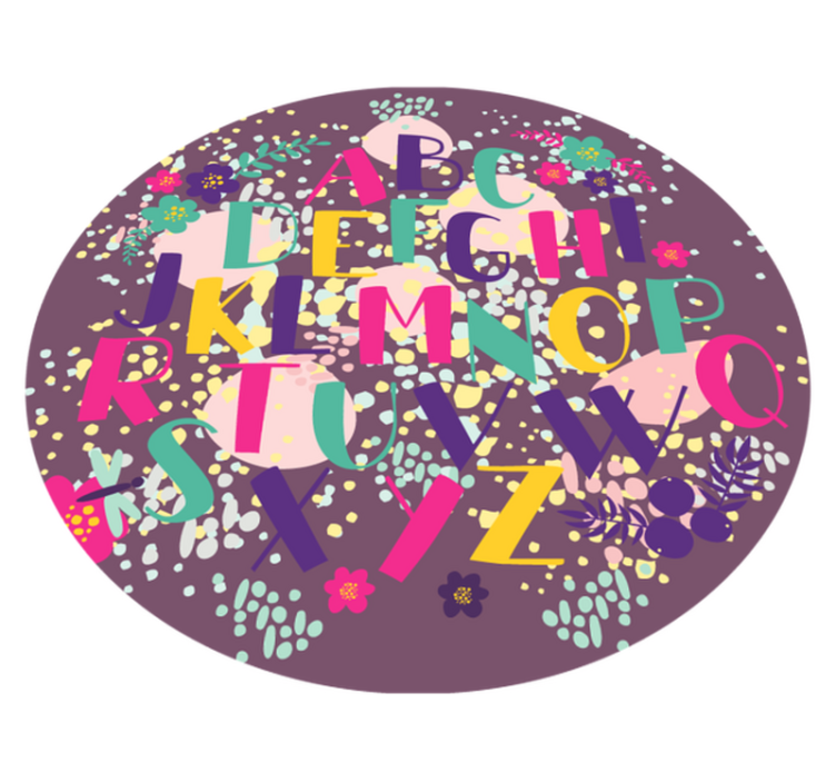 花アルファベットビニールの敷物 - TENSTICKERS