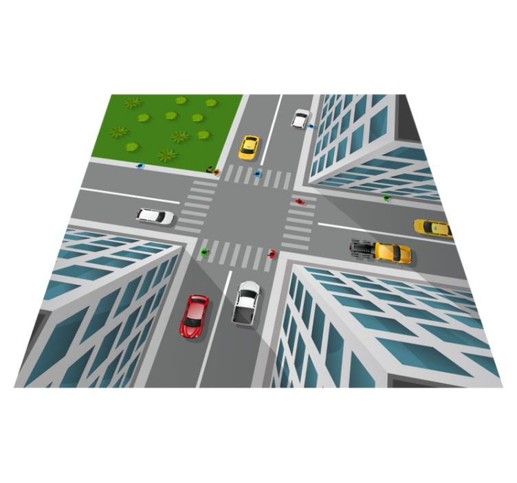 見事な3dクロスロードビニールラグ - TENSTICKERS