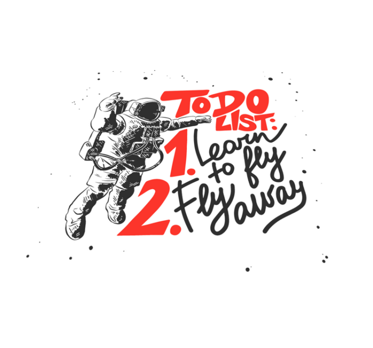 フレーズ ビニールマット 宇宙飛行士のやることリスト - TENSTICKERS