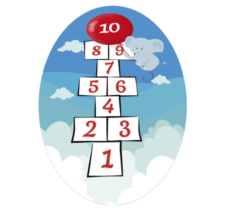 子供 ビニールマット 石けり遊びの風船の象 - TENSTICKERS