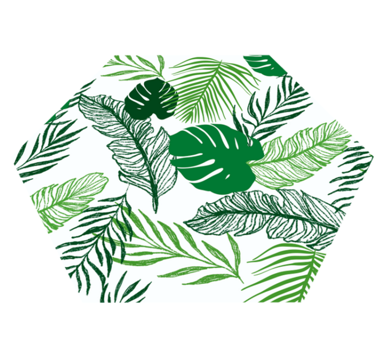 細かい葉のモダンなビニールの敷物 - TENSTICKERS