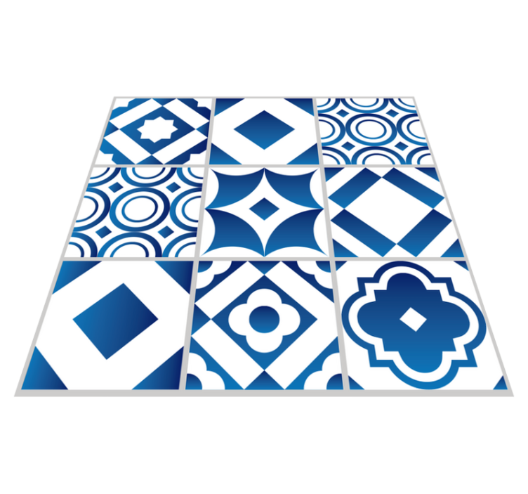 エレガントなタイルビニールキッチンマット - TENSTICKERS