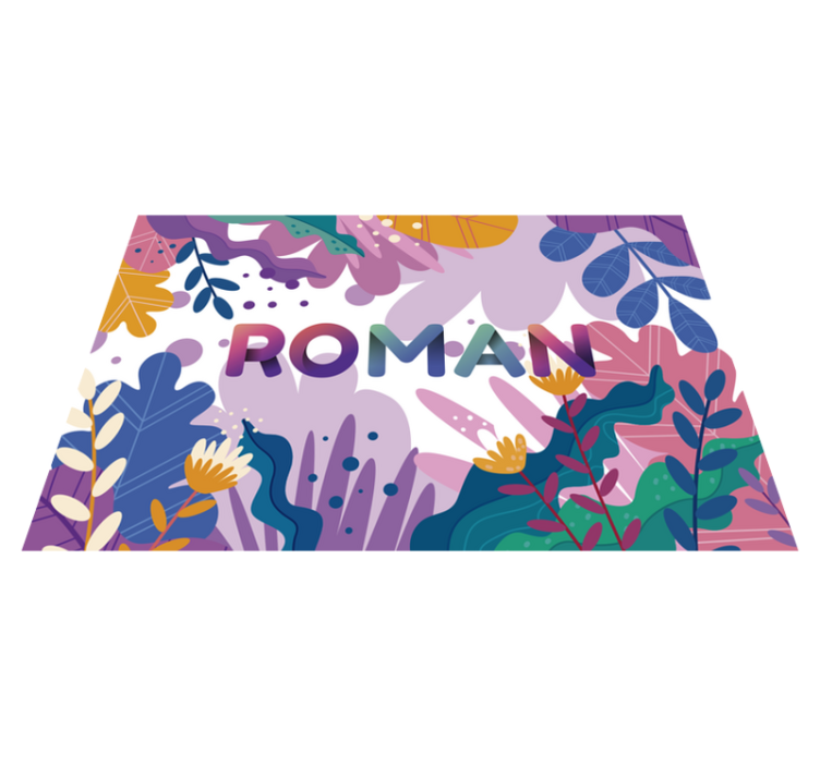 名前 ビニールマット パーソナライズされた植物 - TENSTICKERS