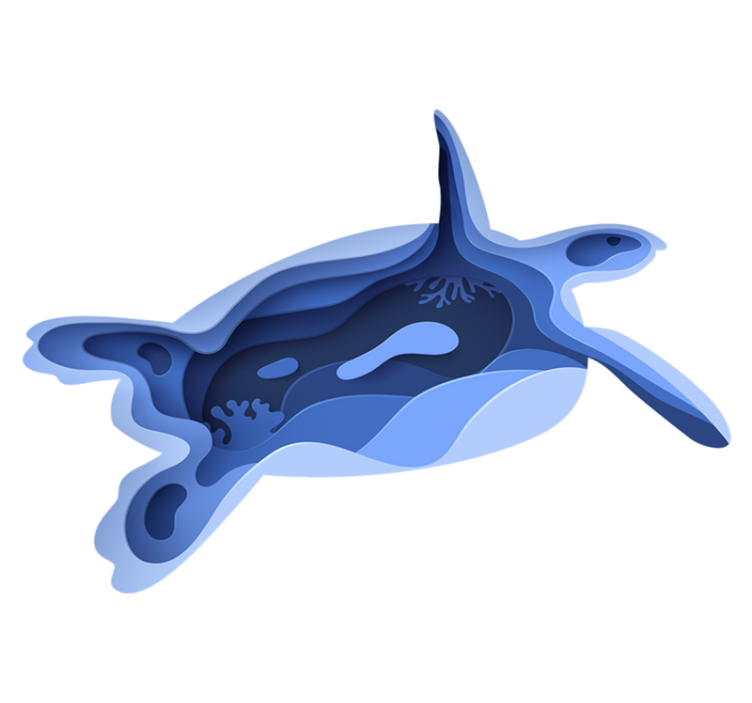 動物 ビニールマット ウミガメの形 - TENSTICKERS