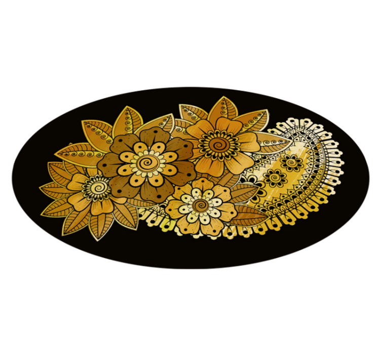 ペイズリーインド風ビニールリビングルームの敷物 - TENSTICKERS