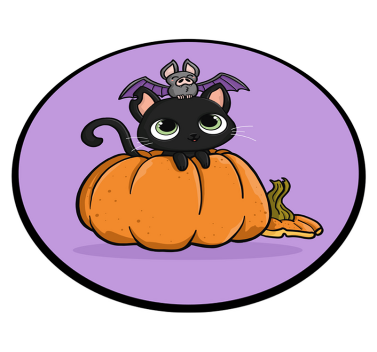 ハロウイン壁画 ハロウィン コウモリ 猫 - TENSTICKERS