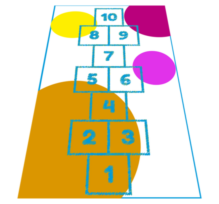 ゲーム ビニールマット 石けり遊びのグラフィック - TENSTICKERS