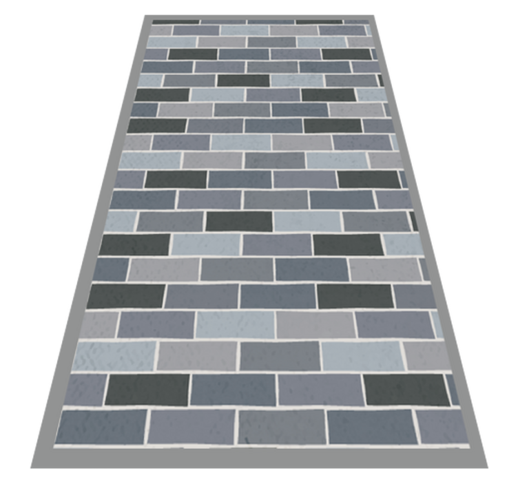 灰色のレンガタイルビニールラグ - TENSTICKERS