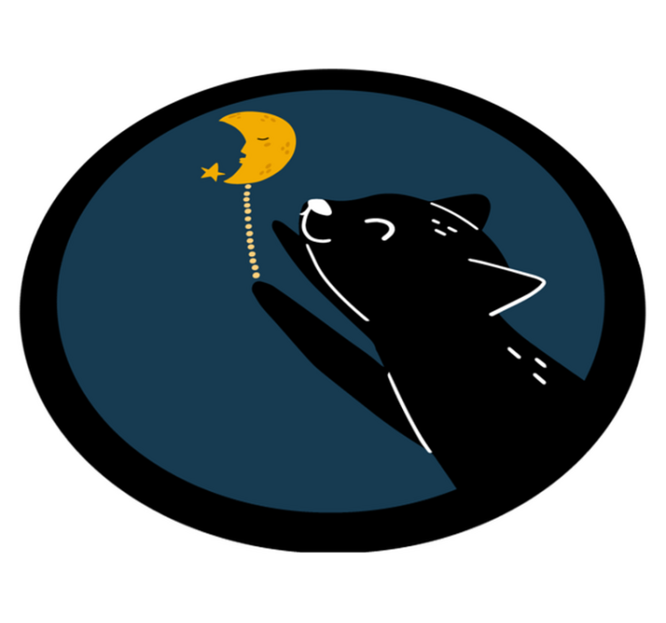 子供 ビニールマット 月明かりの猫 - TENSTICKERS