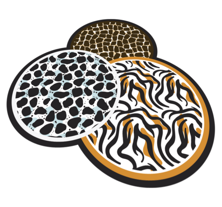 動物柄 ビニール マット サファリモチーフトリオ - TENSTICKERS