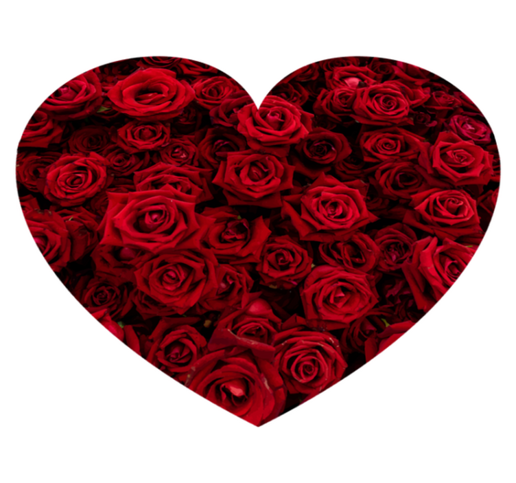 花と植物の壁画 ハート型のロマンス - TENSTICKERS