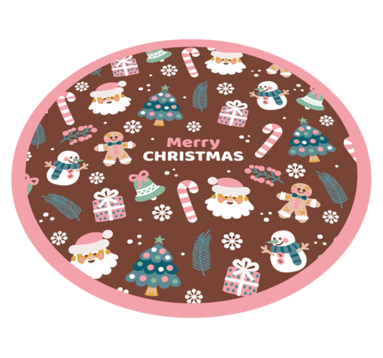 クリスマスの壁画 お祝いの丸い輪 - TENSTICKERS