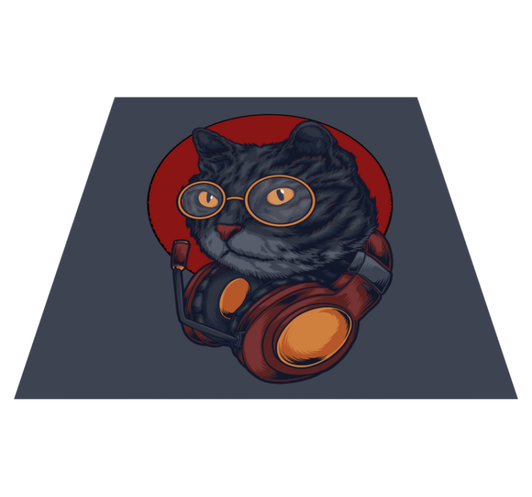 猫の音楽イラスト動物の敷物 - TENSTICKERS