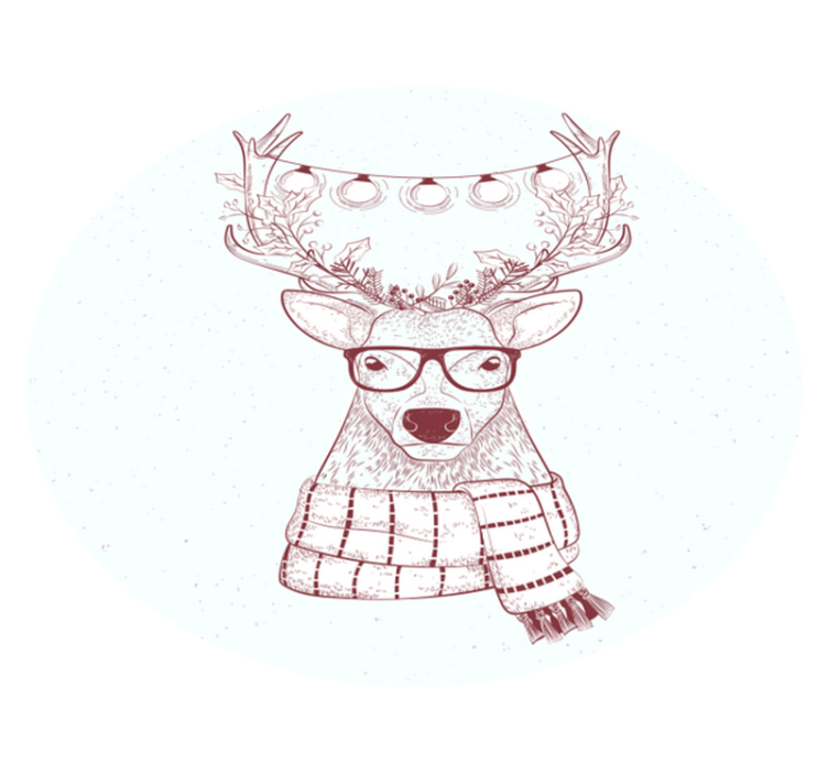 クリスマスの壁画 お祝いのトナカイのイラスト - TENSTICKERS