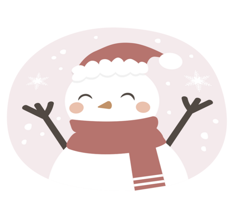 クリスマスの壁画 陽気な雪だるま - TENSTICKERS