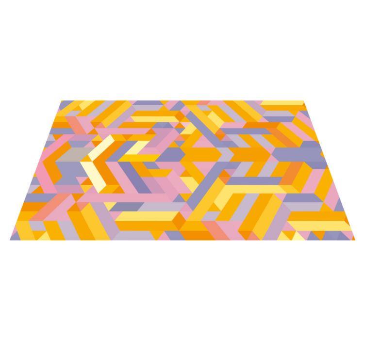 バスルームに1枚ビニールカーペット 幾何学模様の重なり - TENSTICKERS