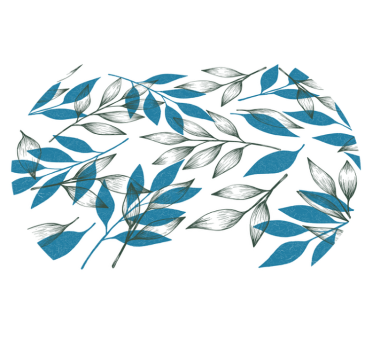 花と植物の壁画 植物の葉の刻印 - TENSTICKERS