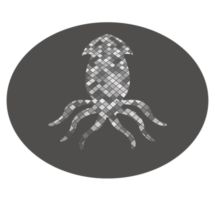 ビニール タイル カーペット モザイク イカ シルエット - TENSTICKERS