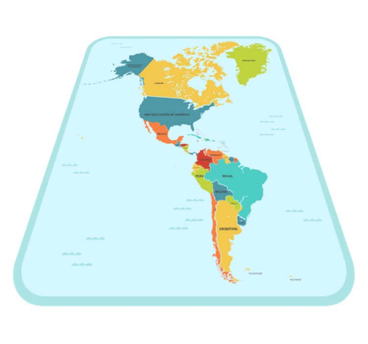 世界地図 ビニールマット 教育世界地図 - TENSTICKERS