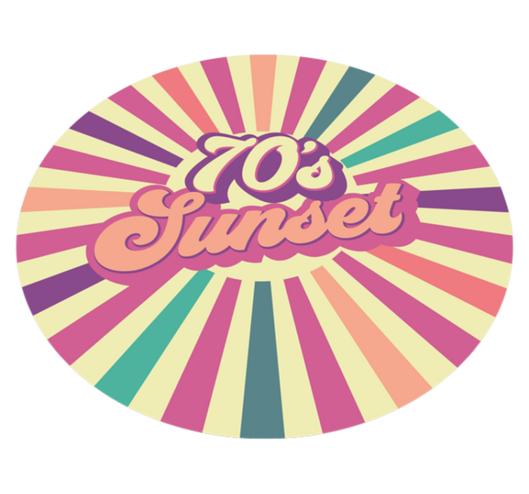 フレーズ ビニールマット 70年代の夕焼けの雰囲気 - TENSTICKERS