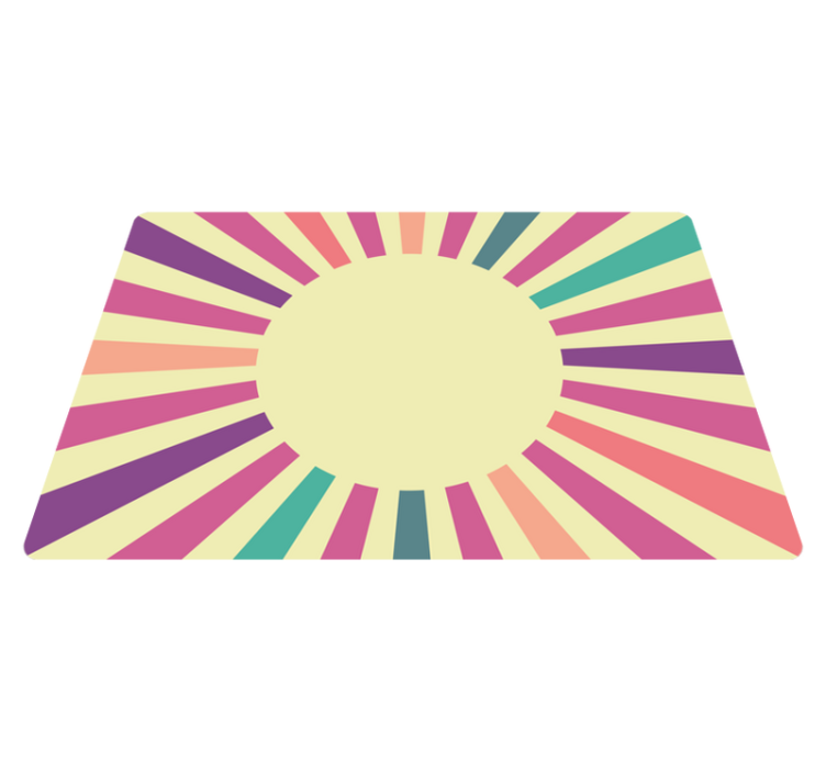 幾何学的な ビニールマット 放射状の線のデザイン - TENSTICKERS